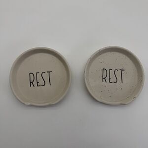 2 - Ceramic Spoon Rest White All Occasions Kitchen Decor